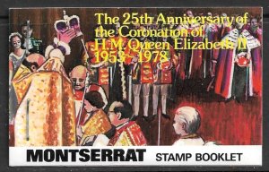 MONTSERRAT 1978 QE2 Coronation Annivesary Booklet Sc 385-388 / SG SB3 MNH