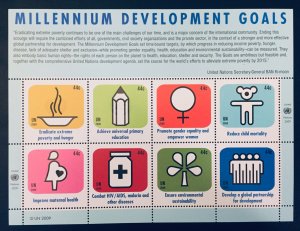 UN NY #995, Geneva #505, Vienna #457 Millennium Development Goals SS MNH