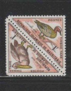 MAURITANIA #J29a 1963 1fr POSTAGE DUE PAIR MINT VF NH O.G