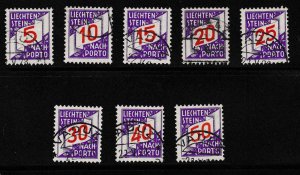 Liechtenstein 1928 Postage Due Scott J13-J20 (8) Set Complete in VF/Used/(0)/CDS