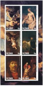 TONGO SHEET IMPERF CINDERELLA ART PAINTINGS REMBRANDT