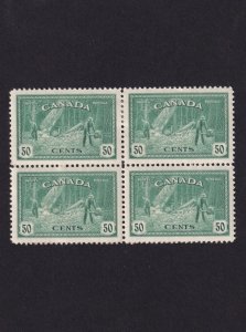 Canada, Scott 272, Block of 4,Mint LHR, From GVI Peace Issue, VF