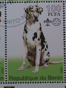 BENIN-STAMP-2002 FAMOUS DOGS CTO- MNH STAMP SHEET RARE