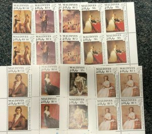 Maldive - 1989 - Philexfrance - Blocks of 4 - Set Of 8 Stamps - MNH