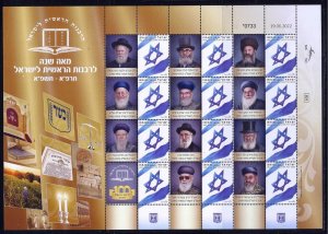 ISRAEL 2022 STAMP 100 YEARS OF THE CHIEF RABBINATE SHEET MNH RABBI JUDAICA