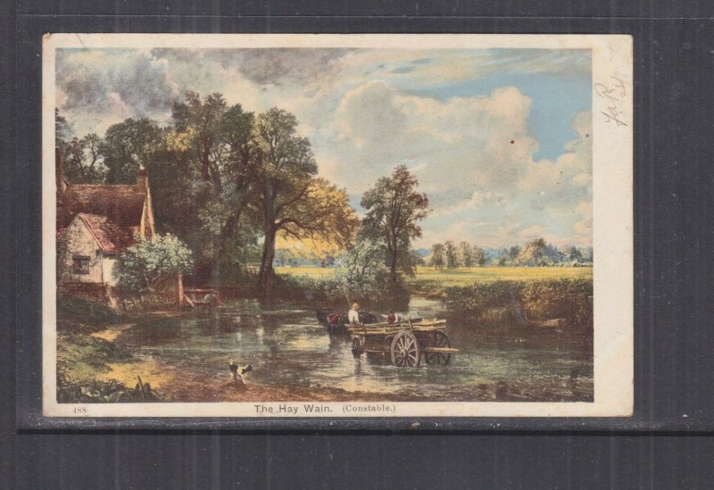 VICTORIA, 1904 ppc. Painting, Constable, The Hay Wain, 1d. ARARAT 93  duplex 