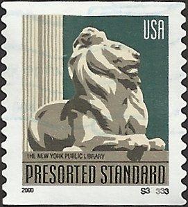 P.N.C. S33333 # 3447 USED N.Y. PUBLIC LIBRARY LION