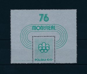 [46735] Poland 1975 Olympic games Montreal Silver Souvenir Sheet MNH