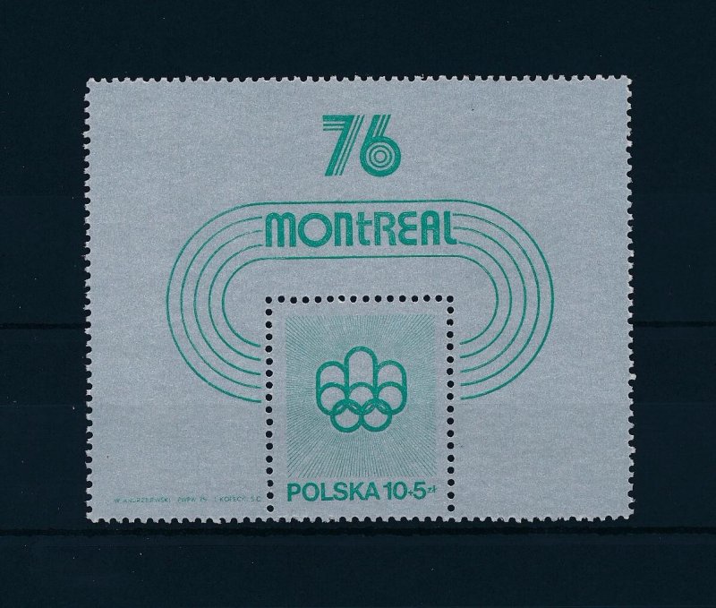 [46735] Poland 1975 Olympic games Montreal Silver Souvenir Sheet MNH