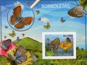 Sao Tome & Principe 2009 BUTTERFLIES s/s Perforated Mint (NH)