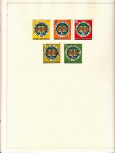 Equatorial Guinea - stamp collection on quad-ruled pages