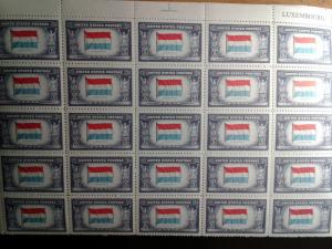 SCOTT # 912 LUX MINT NEVER HINGED W/ MARKINGS OVERRUN COUNTRY BLOCK OF 25 !!