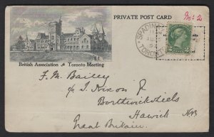 1897 2c UPU Postcard rate, 2c Small Queen tied by Spadina dplex (AU 25 97) on...