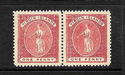 VIRGIN ISLANDS 1887-89  1d  RED  PAIR  MH  SG 32