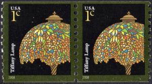 SC#3758A 1¢ Tiffany Lamp Coil Pair (2008) MNH