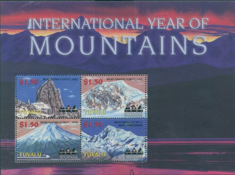 Tuvalu 2002 SG1072a Mountains sheetlet MNH