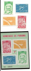 Panama, Scott # C274-277A, MNH set of four single and one S/S