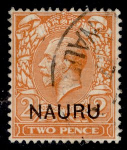 NAURU GV SG4, 2d orange, FINE USED. Cat £13. 