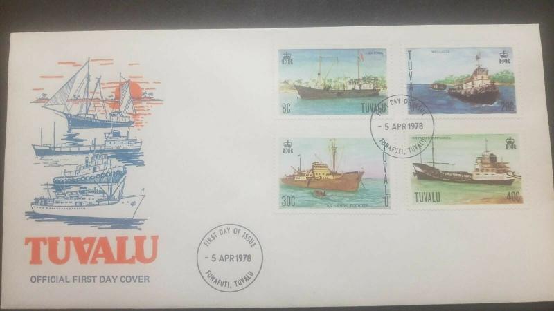 O) 1978 TUVALU. SHIPS -PACIFIC EXPLORER- LAWEDUA-TUGA WALLACIA-FREIGHTER CENPAC  