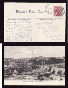 Canada-cover #8722-2c Edward on p/c to England-Parry Sound, Ont duplex [DON-1263