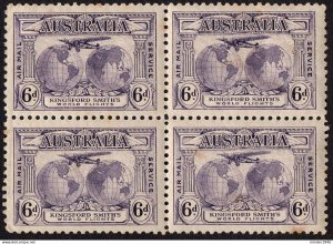 AUSTRALIA 1931 KGV 6d Violet, Kingsford Smith Flights-Airmail Mail Service, B...