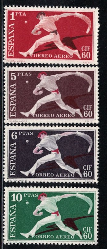 Spain  C163-C166  Jai Alai   1960    MH Scv  $ 19.00