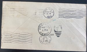 1929 Balboa Canal Zone Panama First Flight Airmail cover FFC to Chicago IL Usa