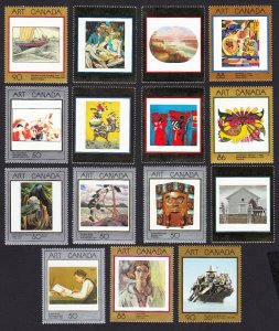 ART of CANADA = FULL COLLECTION = GOLD & SILVER FOIL STAMPING = 1988-2002 MNH