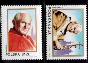 Poland Scott 2574 -2575 MNH** Pope John Paul the 2nd stamp set