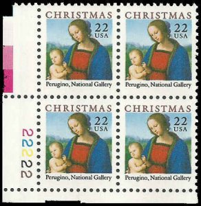 PCBstamps   US #2244 PB 88c(4x22c)Christmas, Madonna & Child, MNH, (PB-3a)