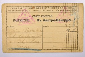 France 1917 POW Card to Czechoslovakia - L40495