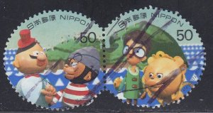 Japan 2000 Sc#2699a-b Characters from Hyokkori Hyōtan-jima, 1964 Used