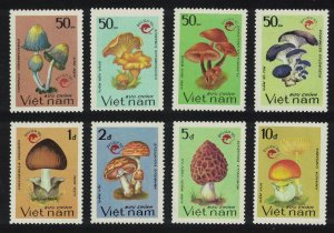 Vietnam Fungi Mushrooms 8v Ovpt 1990 MNH SC#2150-2157 SG#1474-1481 MI#2220-2227