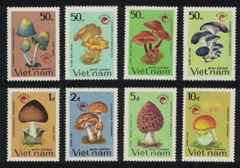 Vietnam Fungi Mushrooms 8v Ovpt 1990 MNH SC#2150-2157 SG#1474-1481 MI#2220-2227