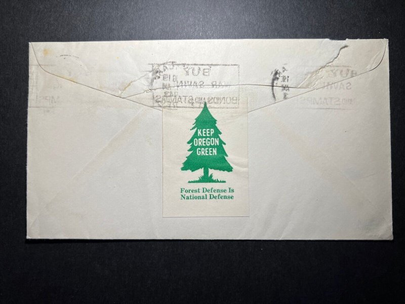 1943 USA Cover Portland OR to Riverside CA Old Oregon Trail Centennial