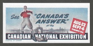 See Canada's Answer at the Canadian National Exhibition, 1941, Poster Stamp