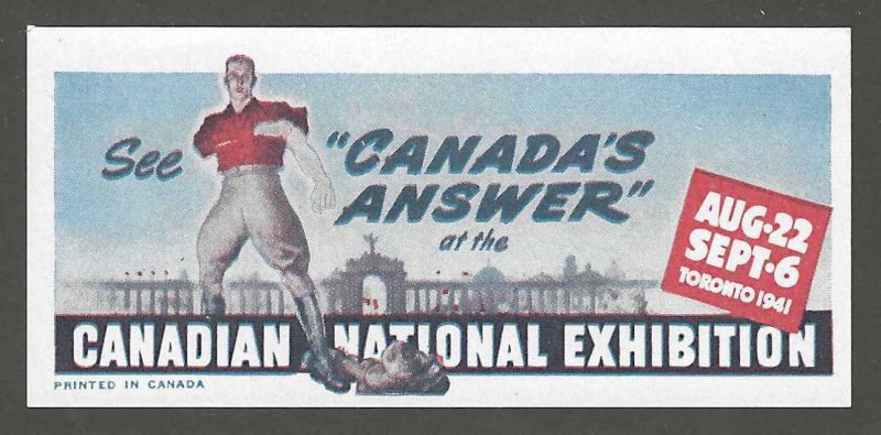 See Canada's Answer at the Canadian National Exhibition, 1941, Poster Stamp