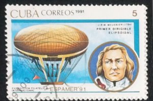 CUBA Sc# 3321  AIRSHIPS blimps zeppelin aviation 5c 1991 used cto