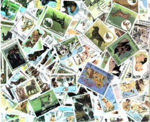 Dogs on Stamps Collection - 200 Different Stamps