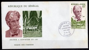 Senegal 1975 Sc#413 Dr.Albert SCHWEITZER Medical Missionary Single Official FDC