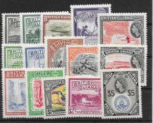 BRITISH GUIANA SG331/45 1954-63 DEFINITIVE SET MTD MINT