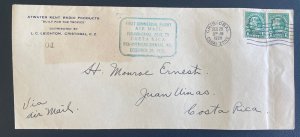 1928 Cristobal Canal Zone Panama First Commercial Flight Cover To Costa Rica