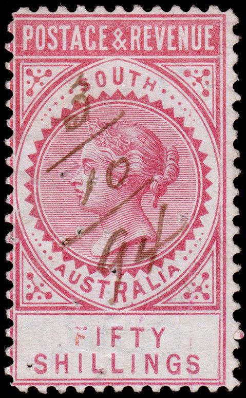 South Australia Scott 87a (1886) Used H F, CV $800.00 M