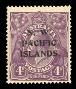 North West Pacific Islands #47 Cat$22.50, 1922 4p violet, hinged