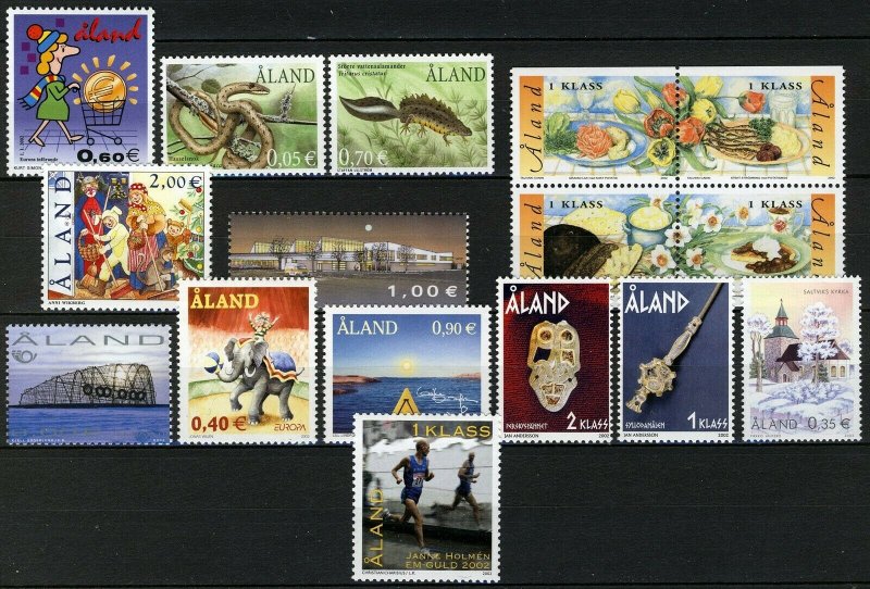 Aland 2002, Full Year VF MNH, Mi 198-213