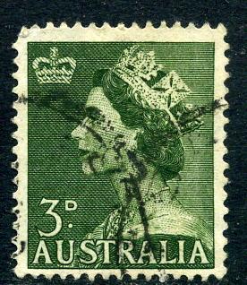 Australia - Scott #257 - 3 p  - Queen Elizabeth II - Used