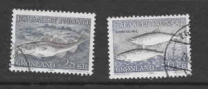 Greenland 140-1 used high values, f-vf see desc. 2020 CV $14.25