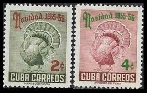 1955 Cuba   Christmas Turkey  SC#547-548  Mint