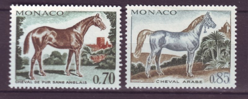 J22072 Jlstamps 1970 monaco part of set mh #763-4 horses