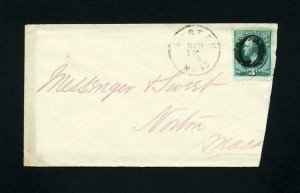 Cover from Boston, Mass. to Norton, Massachusetts dated 1-12-1870's